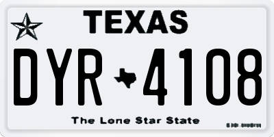 TX license plate DYR4108