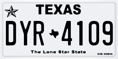 TX license plate DYR4109