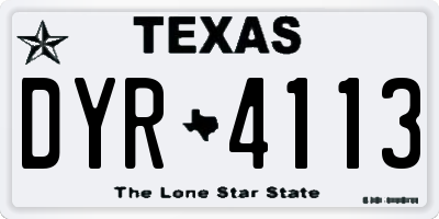 TX license plate DYR4113