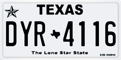 TX license plate DYR4116