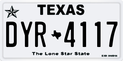 TX license plate DYR4117