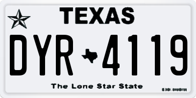 TX license plate DYR4119