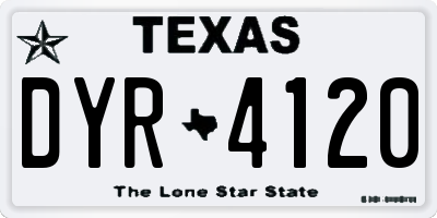 TX license plate DYR4120