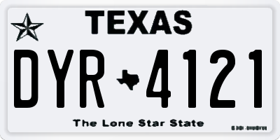 TX license plate DYR4121