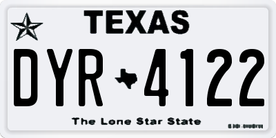TX license plate DYR4122