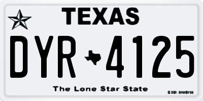 TX license plate DYR4125