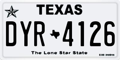 TX license plate DYR4126