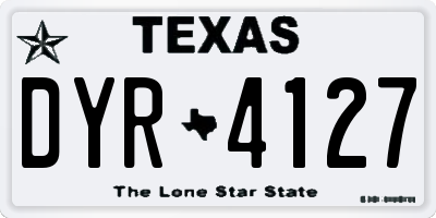 TX license plate DYR4127