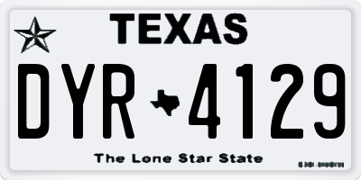 TX license plate DYR4129