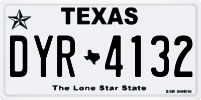 TX license plate DYR4132