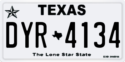 TX license plate DYR4134