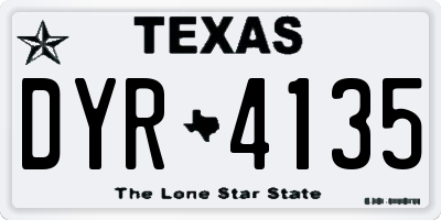 TX license plate DYR4135