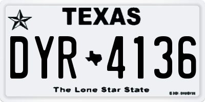 TX license plate DYR4136