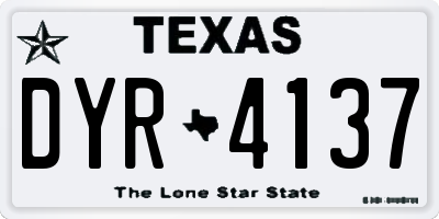 TX license plate DYR4137