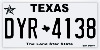 TX license plate DYR4138