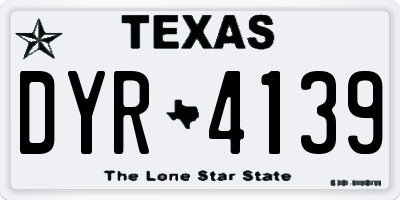 TX license plate DYR4139
