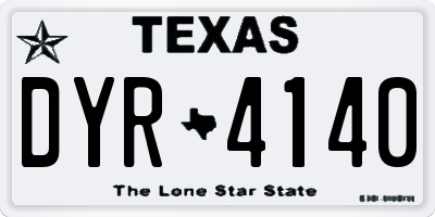 TX license plate DYR4140