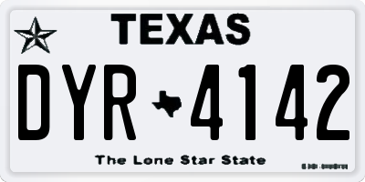 TX license plate DYR4142