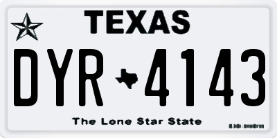 TX license plate DYR4143