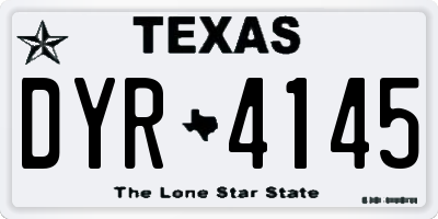 TX license plate DYR4145