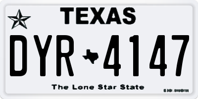 TX license plate DYR4147