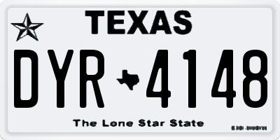 TX license plate DYR4148