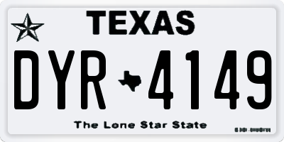 TX license plate DYR4149