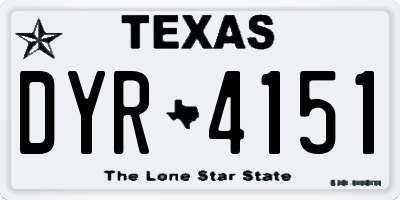 TX license plate DYR4151