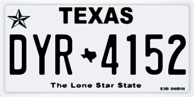 TX license plate DYR4152