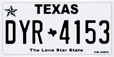 TX license plate DYR4153