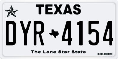 TX license plate DYR4154