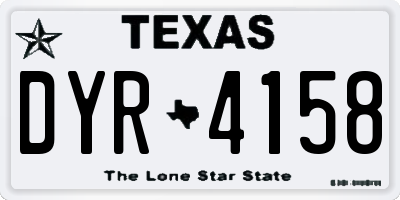 TX license plate DYR4158