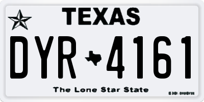 TX license plate DYR4161