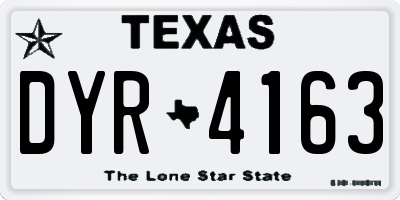 TX license plate DYR4163