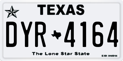 TX license plate DYR4164
