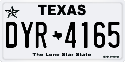 TX license plate DYR4165