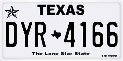 TX license plate DYR4166