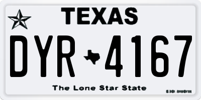 TX license plate DYR4167