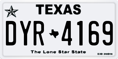 TX license plate DYR4169