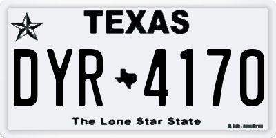 TX license plate DYR4170