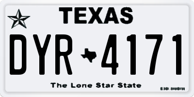 TX license plate DYR4171