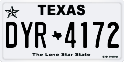 TX license plate DYR4172