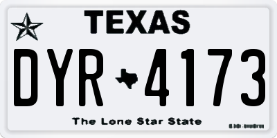 TX license plate DYR4173