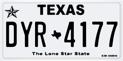 TX license plate DYR4177