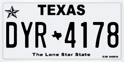 TX license plate DYR4178