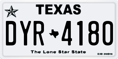 TX license plate DYR4180