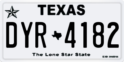 TX license plate DYR4182