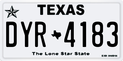 TX license plate DYR4183