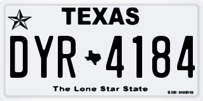 TX license plate DYR4184