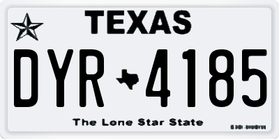 TX license plate DYR4185